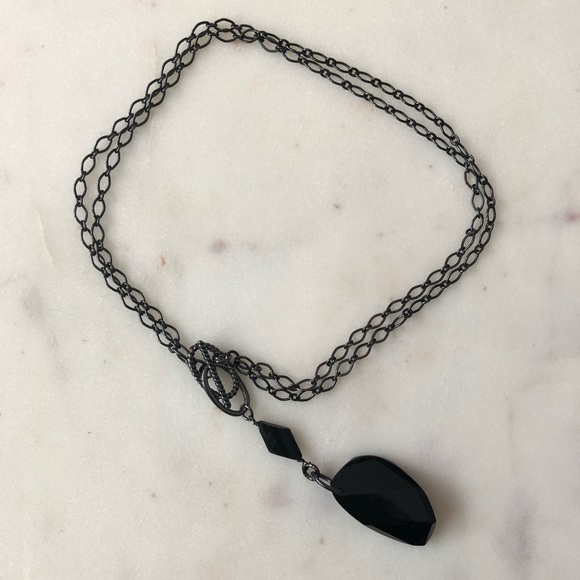 Lia Sophia Fixation black resin necklace - Picture 3 of 4